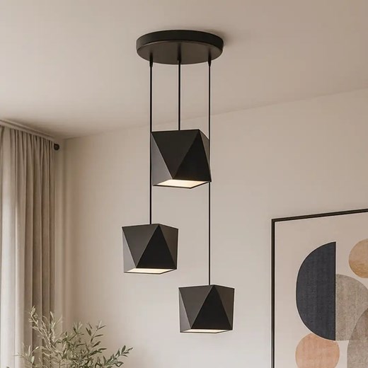 Brązowa 3 punktowa lampa wisząca MAJORKA z kaskadowymi abażurami ze sklepu Lysne w kategorii Lampy wiszące - zdjęcie 185506803