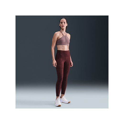 Damskie legginsy 7/8 z wysokim stanem i nadrukiem Nike Zenvy - Czerwony ze sklepu Nike poland w kategorii Spodnie damskie - zdjęcie 185507004