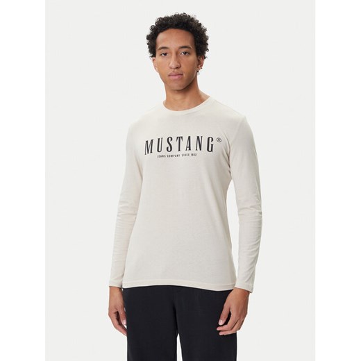 Mustang Longsleeve Asheville 1016873 Beżowy Regular Fit ze sklepu MODIVO w kategorii T-shirty męskie - zdjęcie 185507501