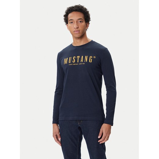 Mustang Longsleeve Asheville 1016873 Granatowy Regular Fit ze sklepu MODIVO w kategorii T-shirty męskie - zdjęcie 185507650