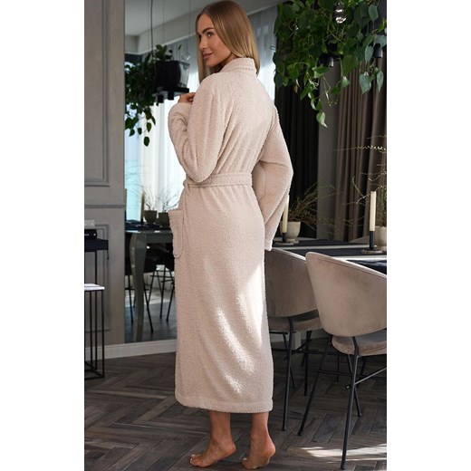 Długi szlafrok damski angora 2558 Celeste, Kolor beżowy, Rozmiar M, L&amp;L ze sklepu Intymna w kategorii Szlafroki damskie - zdjęcie 185508841