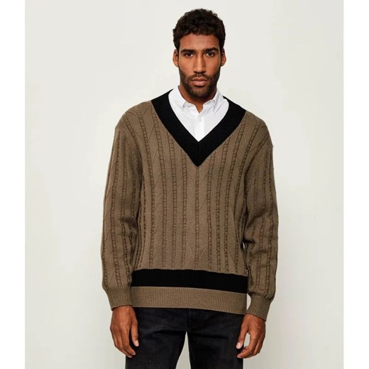 HUGO Sweter Stiggid | Oversize fit | z dodatkiem wełny ze sklepu Gomez Fashion Store w kategorii Swetry męskie - zdjęcie 185509593