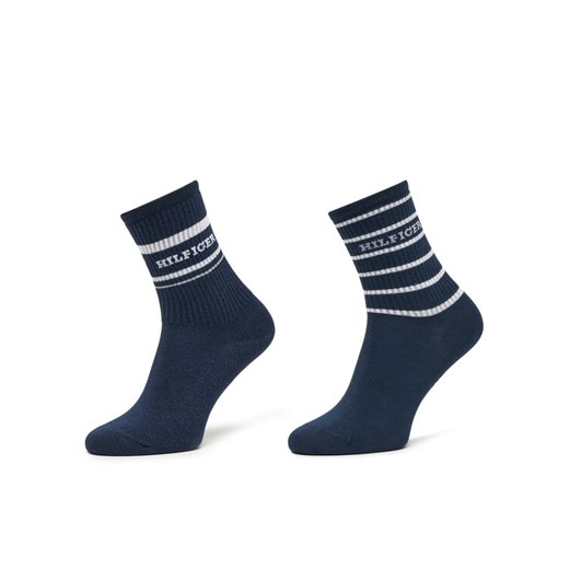 Zestaw 2 par wysokich skarpet damskich Tommy Hilfiger 701236457 Granatowy ze sklepu eobuwie.pl w kategorii Skarpetki damskie - zdjęcie 185509673