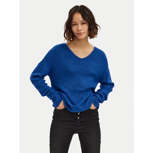 Vero Moda Sweter Crewlefile 10233357 Niebieski Loose Fit ze sklepu MODIVO w kategorii Swetry damskie - zdjęcie 185510454