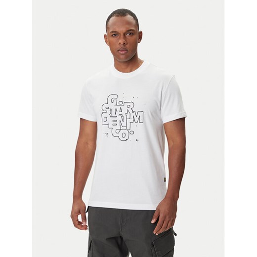 G-Star Raw T-Shirt HD Print D26824-D975 Biały Regular Fit ze sklepu MODIVO w kategorii T-shirty męskie - zdjęcie 185510490