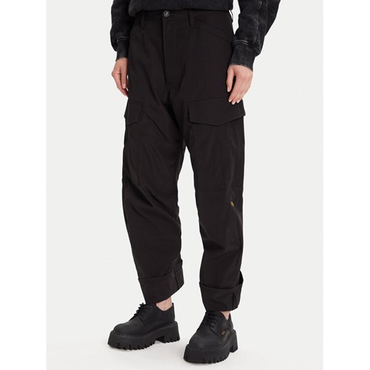G-Star Raw Spodnie materiałowe Cargo 3D D27022-D909 Czarny Boyfriend Fit ze sklepu MODIVO w kategorii Spodnie damskie - zdjęcie 185510582