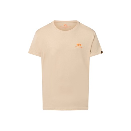 Alpha Industries T-shirt Mężczyźni Bawełna beżowy jednolity ze sklepu vangraaf w kategorii T-shirty męskie - zdjęcie 185512434