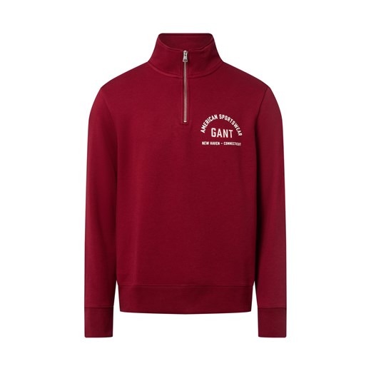 Gant Bluza męska Mężczyźni bordowy jednolity ze sklepu vangraaf w kategorii Bluzy męskie - zdjęcie 185512462