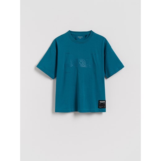 Reserved - T-shirt oversize - jasnoturkusowy ze sklepu Reserved w kategorii T-shirty chłopięce - zdjęcie 185512590