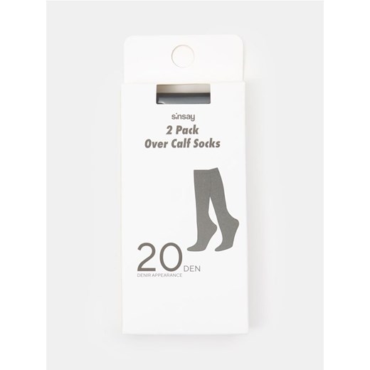Sinsay - Podkolanówki 2 pack - czarny - id: 349EB-99X - marki Sinsay - 185513911 Sinsay - Podkolanówki 2 pack - czarny ze sklepu Sinsay w kategorii Podkolanówki - zdjęcie 185513911