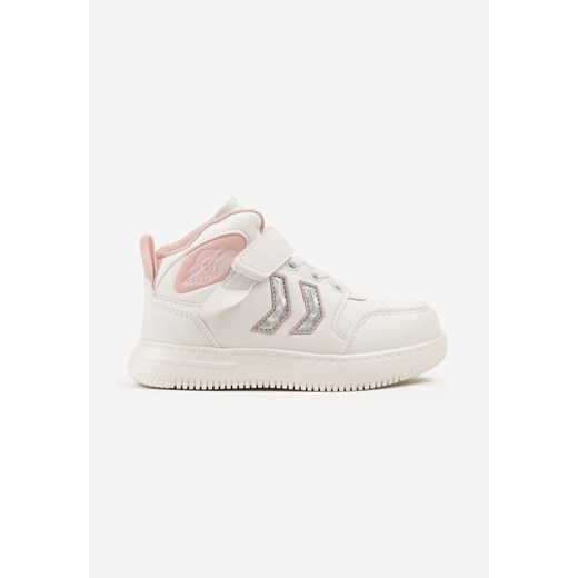 Biało-Różowe Buty Sportowe Sneakersy ze Skórzaną Wkładką i Perforacją Seadrie ze sklepu born2be.pl w kategorii Buty sportowe dziecięce - zdjęcie 185514113