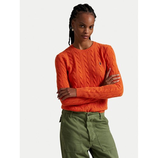 Polo Ralph Lauren Sweter 211971865010 Pomarańczowy Slim Fit ze sklepu MODIVO w kategorii Swetry damskie - zdjęcie 185514172