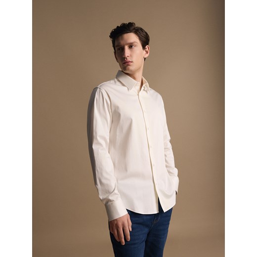 Reserved - Bawełniana koszula slim fit - biały ze sklepu Reserved w kategorii Koszule męskie - zdjęcie 185514712