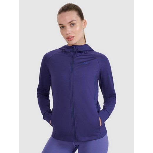 Damska bluza treningowa rozpinana z kapturem 4F 4FRSS25TFSWF467 - granatowa ze sklepu Sportstylestory.com w kategorii Bluzy damskie - zdjęcie 185514920