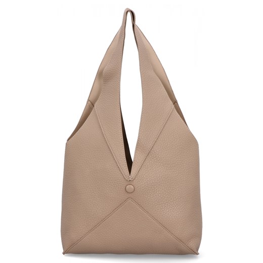 Torebka Shopper Bag z Kosmetyczką firmy Herisson 1901F731 Ciemno Beżowa ze sklepu PaniTorbalska w kategorii Torebki worki - zdjęcie 185516191