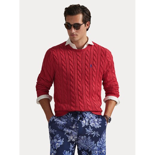 Polo Ralph Lauren Sweter 710775885525 Czerwony Regular Fit ze sklepu MODIVO w kategorii Swetry męskie - zdjęcie 185517253