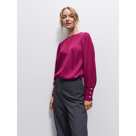 Mohito - Różowa bluzka z wiskozy - ciemny fiolet Mohito 40 Mohito