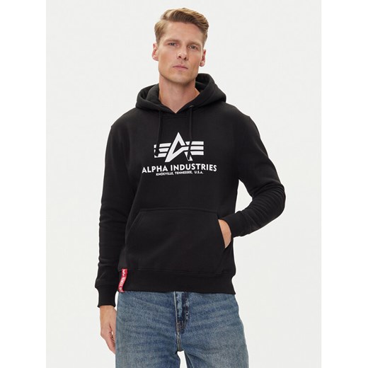 Alpha Industries Bluza Basic 178312 Czarny Regular Fit ze sklepu MODIVO w kategorii Bluzy męskie - zdjęcie 185519560