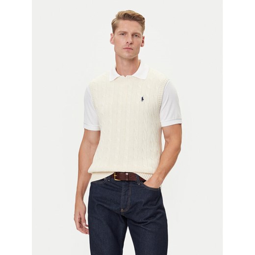 Polo Ralph Lauren Sweter 710979113003 Écru Regular Fit ze sklepu MODIVO w kategorii Swetry męskie - zdjęcie 185519651