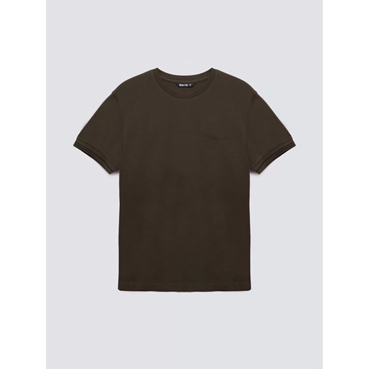 Koszulka męska bawełniana z logo BIG STAR khaki Wlader 303 ze sklepu Big Star w kategorii T-shirty męskie - zdjęcie 185520342