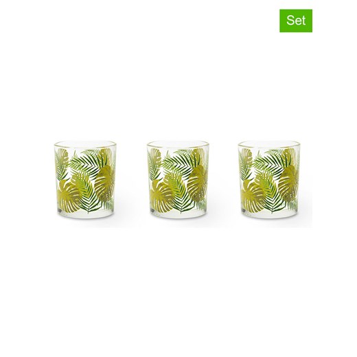 Trendy Kitchen by EXCÉLSA Szklanki (3 szt.) &quot;Foliage&quot; w kolorze zielonym - 250 ml ze sklepu Limango Polska w kategorii Naczynia - zdjęcie 185520794