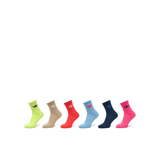 Zestaw 6 par wysokich skarpet unisex adidas Trefoil Cushion JY2679 Kolorowy ze sklepu eobuwie.pl w kategorii Skarpetki męskie - zdjęcie 185521041
