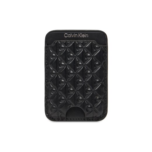 Etui na karty kredytowe Calvin Klein Aop Leather Magnetic Card Case LV04F1100G Czarny ze sklepu eobuwie.pl w kategorii Etui - zdjęcie 185521044