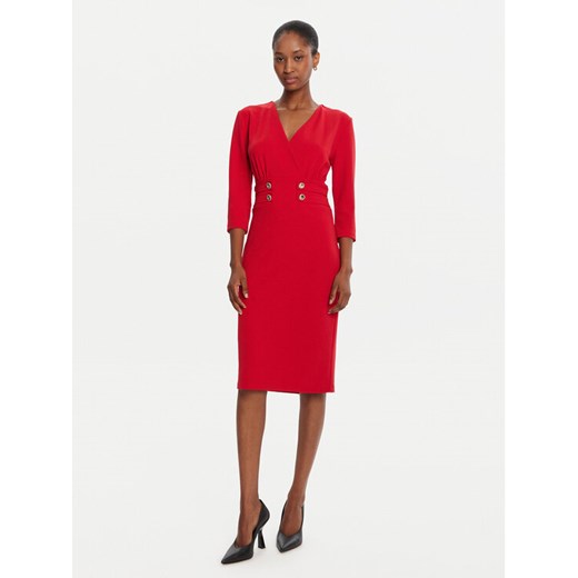 Rinascimento Sukienka koktajlowa CFC0126151003 Czerwony Slim Fit ze sklepu MODIVO w kategorii Sukienki - zdjęcie 185521642