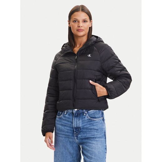 Calvin Klein Jeans Kurtka przejściowa LV047C510G Czarny Regular Fit ze sklepu MODIVO w kategorii Kurtki damskie - zdjęcie 185521653