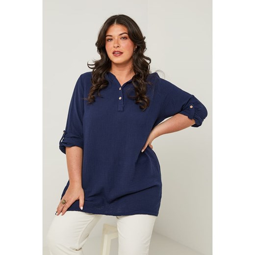 Curvy Lady Tunika w kolorze granatowym ze sklepu Limango Polska w kategorii Bluzki damskie - zdjęcie 185522580