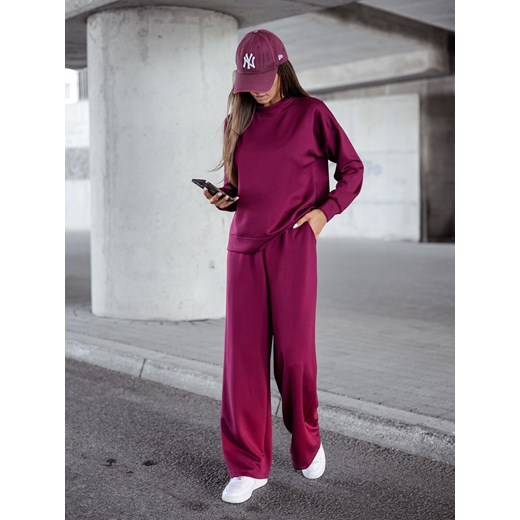KOMPLET DRESOWY BLUZA+ SPODNIE- BORDOWY ze sklepu olika.com.pl w kategorii Dresy damskie - zdjęcie 185522804