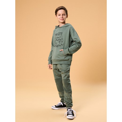 Sinsay - Spodnie jogger ze ściągaczami - green spruce Sinsay 146 (10-11 l) Sinsay