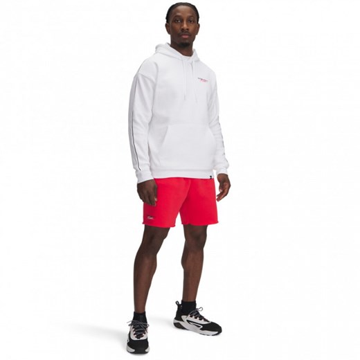 Męskie spodenki dresowe Under Armour Project Rock Icon Flc Short - czerwone ze sklepu Sportstylestory.com w kategorii Spodenki męskie - zdjęcie 185524393