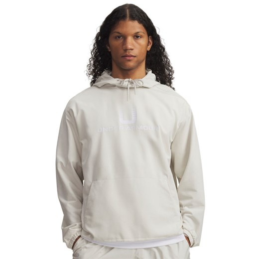 Męska bluza nierozpinana z kapturem Under Armour UA Unstoppable Wvn Hoodie - biała ze sklepu Sportstylestory.com w kategorii Bluzy męskie - zdjęcie 185524662