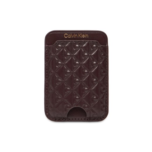 Calvin Klein Etui na karty kredytowe Aop Leather Magnetic Card Case LV04F1100G Bordowy ze sklepu MODIVO w kategorii Etui - zdjęcie 185525622