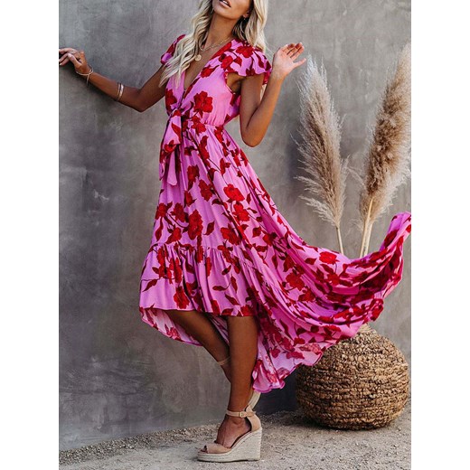 LA Angels Sukienka w kolorze jasnoróżowo-czerwonym La Angels L Limango Polska wyprzedaż