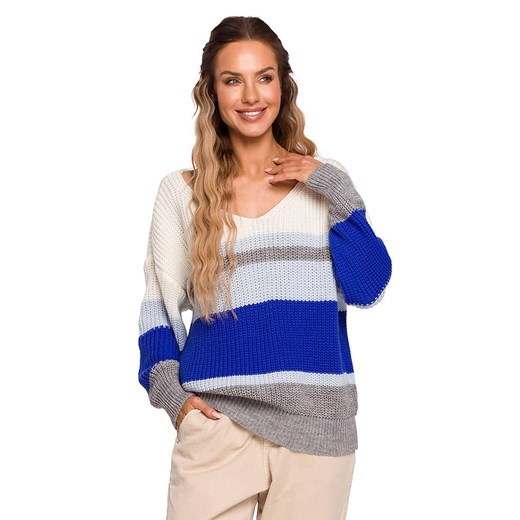 made of emotion Sweter w kolorze niebieskim ze wzorem ze sklepu Limango Polska w kategorii Swetry damskie - zdjęcie 185527140
