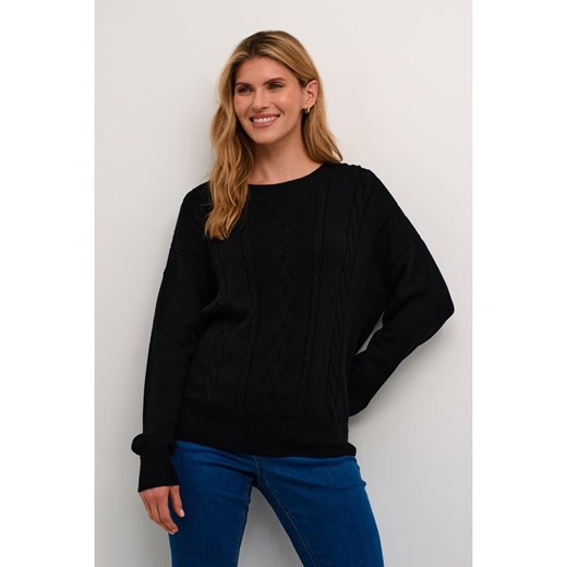 Kaffe Sweter &quot;Dela&quot; w kolorze czarnym Kaffe XL Limango Polska wyprzedaż
