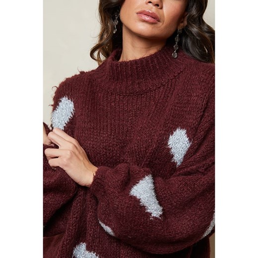 Joséfine Sweter w kolorze bordowym Joséfine L Limango Polska okazyjna cena