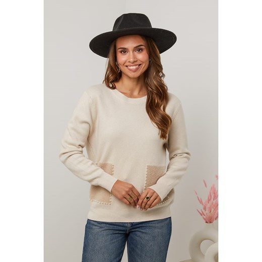Soft Cashmere Sweter w kolorze beżowym Soft Cashmere 38/40 okazja Limango Polska