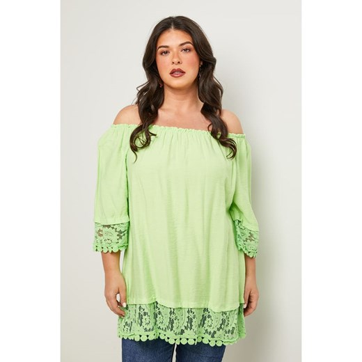 Curvy Lady Bluzka w kolorze jasnozielonym Curvy Lady 44/46 okazyjna cena Limango Polska
