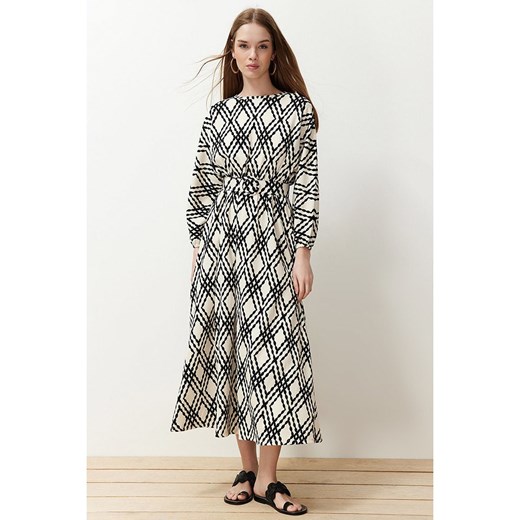 trendyol Sukienka w kolorze kremowo-czarnym ze sklepu Limango Polska w kategorii Sukienki - zdjęcie 185530004