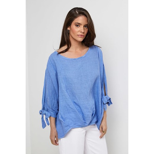 Rodier Lin Lniana bluzka w kolorze błękitnym ze sklepu Limango Polska w kategorii Bluzki damskie - zdjęcie 185530354