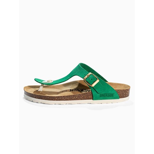 BACKSUN Skórzane japonki &quot;Singapore&quot; w kolorze zielonym 38 Limango Polska promocja