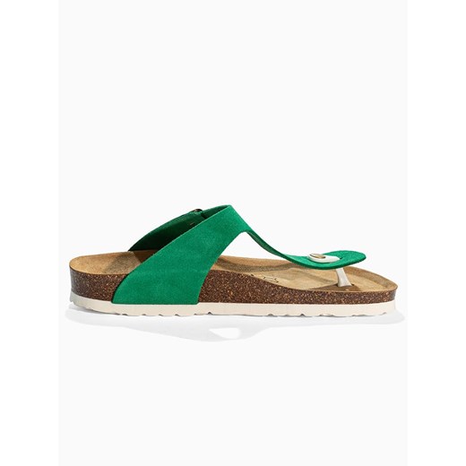 BACKSUN Skórzane japonki &quot;Singapore&quot; w kolorze zielonym 38 wyprzedaż Limango Polska