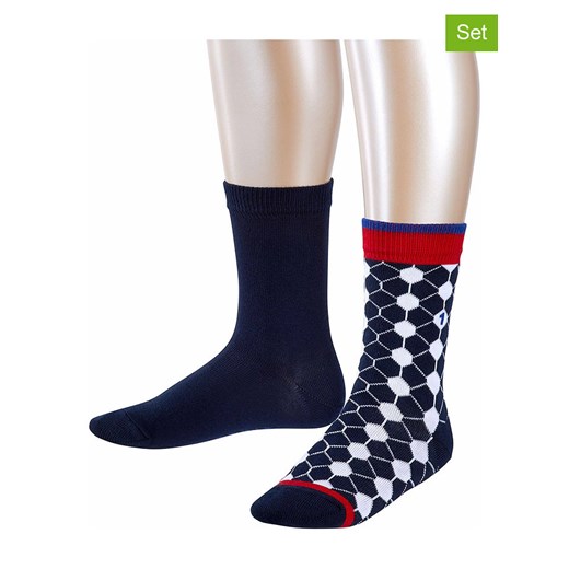 ESPRIT Skarpety (2 pary) &quot;Football&quot; w kolorze granatowym ze sklepu Limango Polska w kategorii Skarpetki dziecięce - zdjęcie 185530870