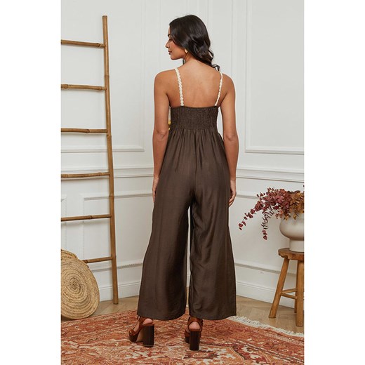 La Compagnie Du Lin Kombinezon w kolorze kremowo-brązowym La Compagnie Du Lin XL promocja Limango Polska