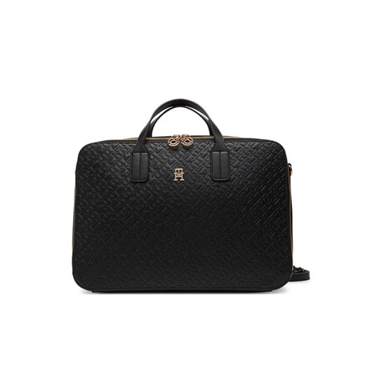 Torba na laptopa Tommy Hilfiger Th Icon Laptop Bag Mono AW0AW18003 Czarny ze sklepu eobuwie.pl w kategorii Torby na laptopa - zdjęcie 185532231