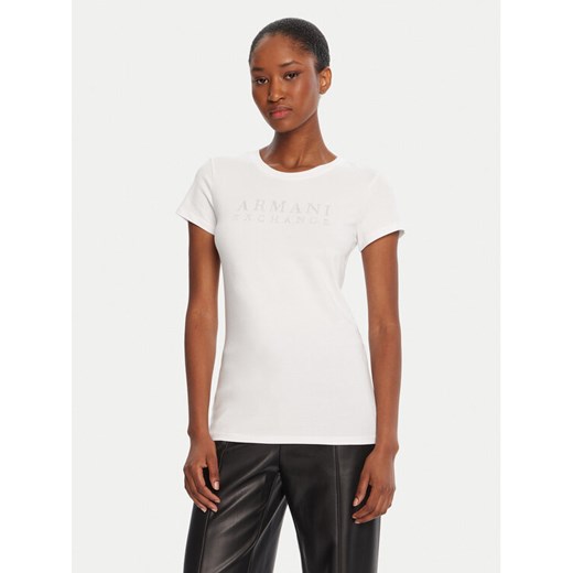Armani Exchange T-Shirt XW001349 AF17173 U0002 Biały Regular Fit ze sklepu MODIVO w kategorii Bluzki damskie - zdjęcie 185533221