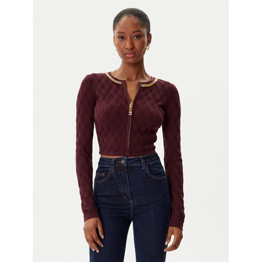 Elisabetta Franchi Kardigan MK-29B-56E2-V450 Bordowy Regular Fit ze sklepu MODIVO w kategorii Swetry damskie - zdjęcie 185533254
